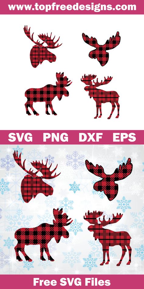 Use this for all your DIY craft project with Cricut & Silhouette Cameo, scrapbooking, car decals, stickers, vinyl decals, t-shirts, journaling, labels, invitations, and much more! #svgfreefiles #freesvgfiles #freemoosesvg  #christmassvg #christmasdecorsvg  #buffaloplaidsvg Diy Shirts Vinyl, Silhouette Cameo Projects Ideas, Moose Svg, Cricut Christmas Ideas, Shirts Vinyl, Projets Cricut, Diy Shirts, Cricut Christmas, Christmas Svg Files