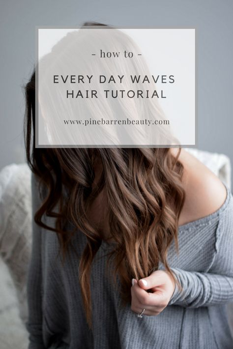 Every Day Waves Hair Tutorial | Pine Barren Beauty | how to curl your hair, loose waves hair tutorial, hair goals, hair vibes Loose Waves On Medium Hair, How Do I Curl My Hair Beachy Waves, Lose Curls Long Hair, Loose Waves Short Hair, Loose Waves Tutorial, Hair Loose Waves, Loose Wave Bob, Loose Waves Hair Tutorial, Sew In With Closure