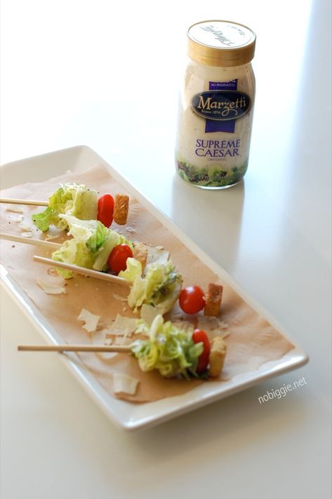 Caesar Salad on a Stick | NoBiggie Salad On A Stick, Toothpick Appetizers, Classic Caesar Salad, Photography Hacks, Classic Salad, Summer Recipe, On A Stick, Healthy Appetizers, Caesar Salad