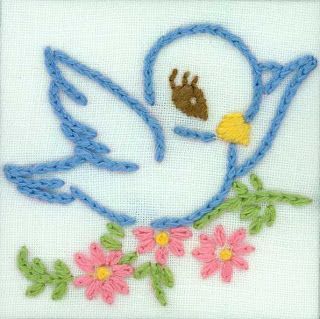 doe-c-doe: thursday = embroidery Embroidery Birds Simple, Hand Embroidery Birds, Pillow Case Embroidery, Glass Embroidery, Embroidery Birds, Embroidery Bird, Baby Pillow Case, Birds Embroidery Designs, Baby Pillow