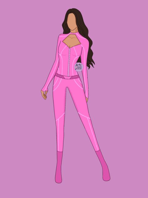 Superhero Suit Design Female Pink, Pink Superhero Suit Design, Pink Hero Suit, Pink Superhero Suit, Marvel Suits, Superhero Suit Design, Superhero Outfits Design, Pink Superhero, Mcu Shifting