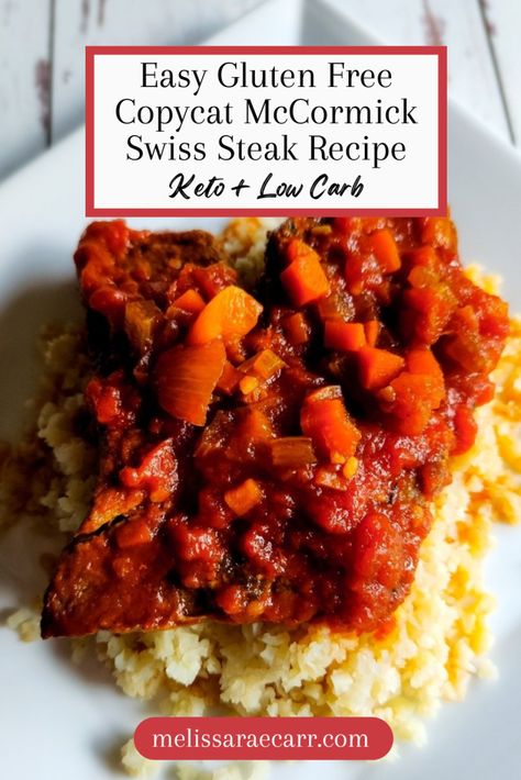 Mccormick Swiss Steak Recipe, Gluten Free Crock Pot, Swiss Steak Recipe, Gluten Free Worcestershire Sauce, Swiss Steak Recipes, Steak And Onions, Low Carb Crock Pot Recipes, Cube Steak Recipes, Swiss Steak