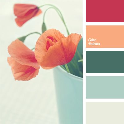 Harmonious combination of "Cardinal" red, coral and green shade of pine is naturally complemented by pale gray and silver color. This palette is suitable f Color Seeds, Palettes Color, Seeds Color, Wall Living Room, Match Colors, Color Palate, Design Seeds, Color Palette Design, Color Balance