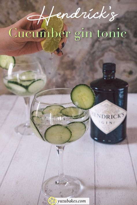 Hendrick's gin tonic cucumber recipe - This is a cucumber gin recipe made with Hendricks gin and tonic water. Learn how to make a delicious cucumber gin recipe with just a handful of ingredients. #recipe #gin #hendricks #cucumber #cucumbergin How To Make Gin, Hendrick's Gin, Jo Cooks, Tonic Recipe, Gin Brands, Gin Recipes, Homemade Cocktails, Hendricks Gin, Sour Cocktail