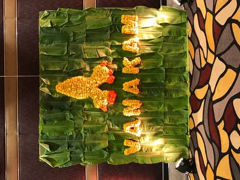 Photo From South Indian Theme Haldi - By Show Makers India Haldi Theme, Indian Party Themes, Mehendi Decor Ideas, Birthday Theme Decoration, India Photo, Flower Garland Wedding, Indian Theme, Wedding Backdrop Design, Beautiful Wedding Decorations