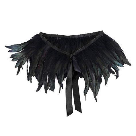 Amazon.com: iEFiEL Halloween Iridescent Feather Cape Stole Shawl Collar with Ribbon Ties: Clothing Feather Clothing, Cape Outfit, Feather Cape, Gothic Costume, Witch Cosplay, Feather Jacket, Halloween Costume Outfits, Girls Sleepwear, Lace Shawl