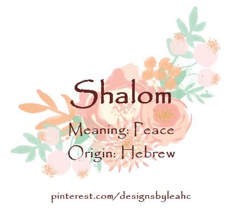 Baby Girl Name: Shalom. Meaning: Peace. Origin: Hebrew. Latin Names And Meanings, Latin Names, Vintage Baby Names, Sanskrit Names, Female Character Names, Baby Girl Name, Fantasy Names, Pretty Names, Name Inspiration