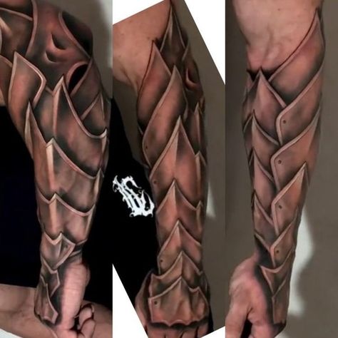 Armor Sleeve Tattoo, Armour Tattoo, Shoulder Armor Tattoo, Body Armor Tattoo, Japanese Tattoos For Men, Cuff Tattoo, Egyptian Tattoo Sleeve, Sketch Style Tattoos, Armor Tattoo