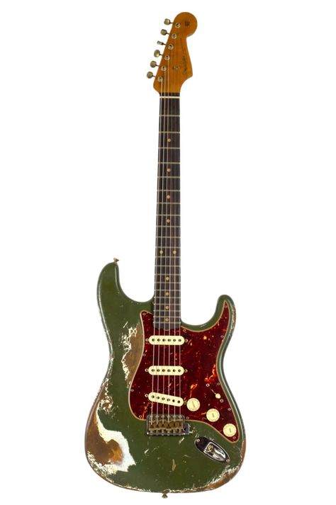 2024 Fender Custom Shop Ltd Roasted '60 Stratocaster Super Heavy Relic Aged Olive Green Custom Stratocaster, Relic Stratocaster, Relic Guitar, Fender Custom Shop, Beautiful Guitars, Fender Stratocaster, Vintage Guitars, Mustang, Olive Green