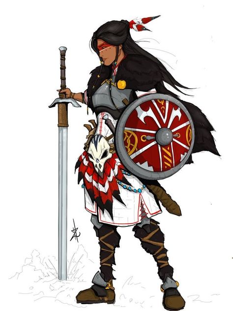 Fantasy Culture, Native Warrior, Dnd Art, Fantasy Warrior, Fantasy Rpg, Fantasy Inspiration, Female Character Design, Dnd Characters, Character Portraits