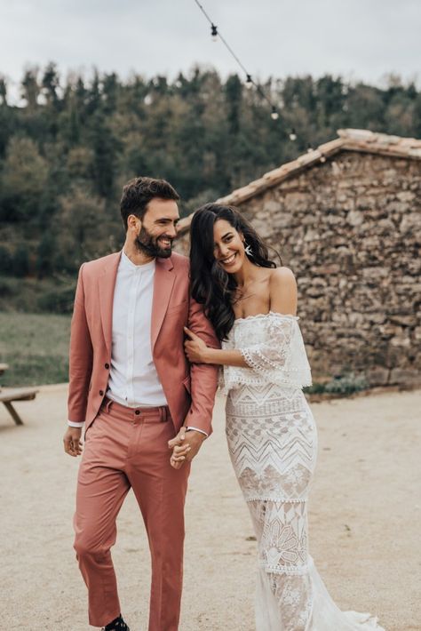 Wedding Suit Groom, Simple Wedding Dress Boho, Suit Groom, Barcelona Wedding, Boho Wedding Dresses, Bridal Separates, 2 Piece Suit, Bespoke Suit, Grace Loves Lace