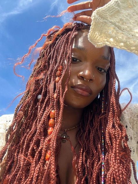 Rachel Elizabeth Dare Aesthetic, Mermaid Braids, Red Box Braids, Rachel Elizabeth Dare, Mermaid Braid, Goddess Braids Hairstyles, Cute Box Braids Hairstyles, Girls Braids, Dope Hairstyles