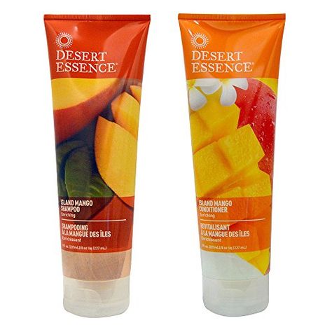 Desert Essence Mango Island Shampoo and Conditioner Bundle With All Natural Organic Mango Seed Butter Shea Butter Yarrow Witch Hazel and Jojoba 8 fl oz each >>> ** AMAZON BEST BUY ** Mango Shampoo, Mango Seed, Shampoo And Conditioner Set, Organic Shampoo, Hair Cleanse, Moisturizing Shampoo, Seed Butter, Witch Hazel, Moisturize Hair