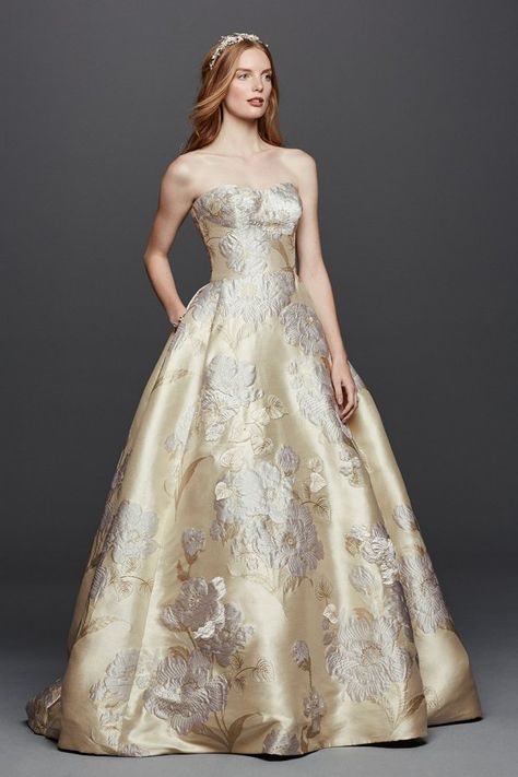 Wedding Dresses | Wedding Gown Gallery Brocade Wedding Dress, Beaded Sheath Wedding Dress, Wedding Gown Gallery, Gold Wedding Gowns, Opulent Wedding, Fairy Wedding Dress, Gold Wedding Dress, Wedding Dress Champagne, Wedding Dress With Pockets