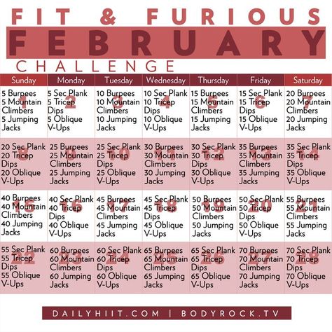 Body Rock Tv, Month Workout Challenge, February Challenge, Workout Challenges, 30 Day Challenges, Fit And Fabulous, Month Workout, Monthly Challenges, 30 Day Fitness