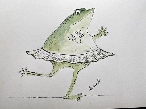 Frog Ballerina Drawing, Dancing Frog Drawing, Ballet Frog, Ballerina Frog, Dancing Sketch, Frog Sketch, Umbrella Illustration, Ballerina Drawing, Fairy Drawings