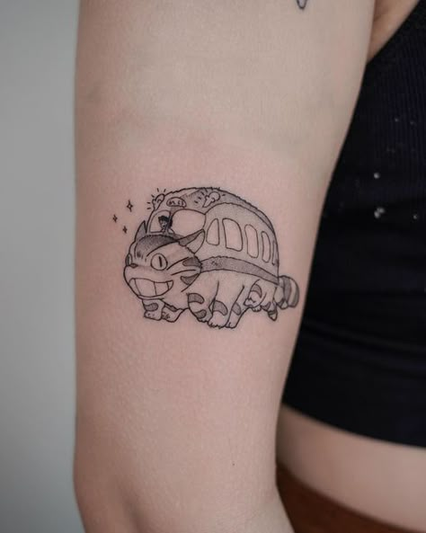 Miyazaki Tattoo, Tatuaje Studio Ghibli, Cat Bus, Studio Ghibli Tattoo, Taboo Tattoo, Cute Simple Tattoos, Ghibli Tattoo, Tatoo Inspiration, Health Tattoo