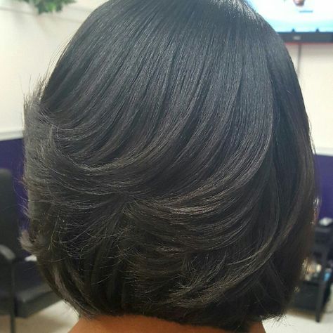 I had been wanting straight hair for a while, these are the results of my super mild texturizer.  Black hair, Bob, texturizer, textlaxed, natural hair, short, layered bob, African American Layered Bob Hairstyles For Black Women, Natural Hair Short, Short Layered Bob, Black Bob Hairstyles, Stacked Bob Hairstyles, Layered Bob Hairstyles, Short Layered, Short Layered Haircuts, Hair Bob