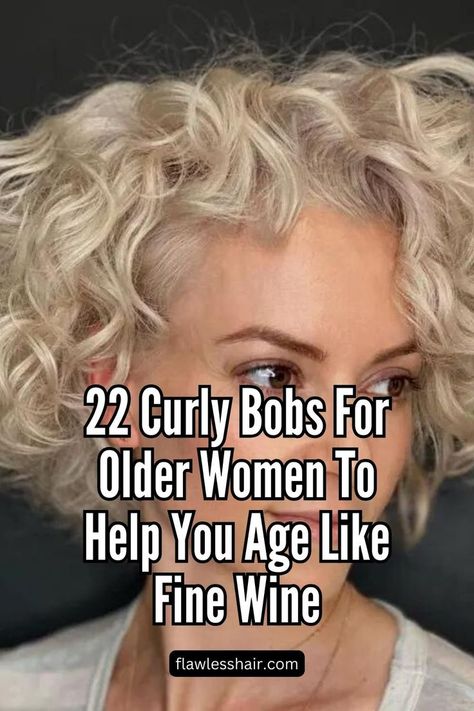 Platinum Blonde Rezo Cut Curly Bobs For Older Women, Older Woman Curly Hair, Fine Curly Hair Cuts, Short Curly Bob Haircut, Short Layered Curly Hair, Curly Bobs, Short Curly Bob Hairstyles, Short Natural Curly Hair, Short Wavy Haircuts