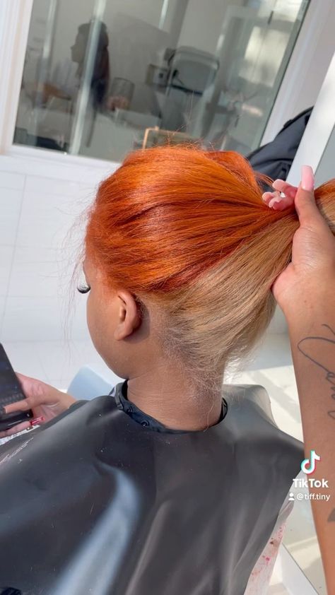 Lisa Hairstyle, Haircut Trim, Orange Hair Dye, Ginger Hair Dyed, Underneath Hair Color Ideas, Diy Hair Dye, Blonde Dye, Cornrows Braids For Black Women, Honey Blonde Hair Color