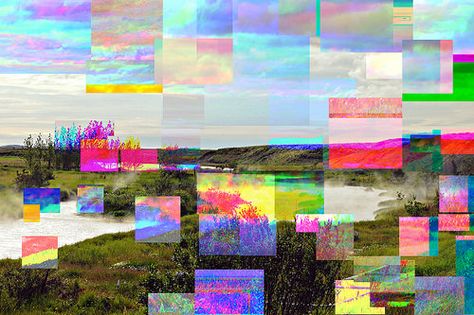 Glitch Art | Flickr - Photo Sharing! Analog Glitch Art, Glitch Landscape, Glitch Art Painting, Pixel Photography, Social Media Art, Binary Code, Memories Photography, Tech Art, City Drawing