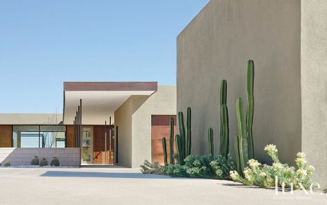 Modern Desert Home, Desert Landscape Design, Modern Mexican Home, Luxe Magazine, Mexican Architecture, Houses Exterior, Modern Desert, Modern Mexican, Mexican Home