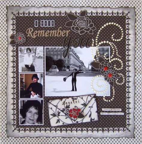 Memorial Scrapbook, Scrapbook Shadow Box, Tribute To Mom, Scrapbook Planning, Family Layout, Scrapbook Design Layout, I Will Remember You, Scrapbook Layout Sketches, Mum Birthday