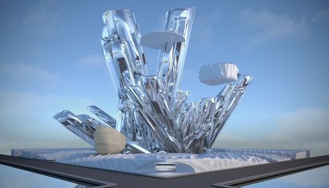 Crystal City and the ‘Tallest’ Multipurpose Tower in the Metaverse | ArchDaily Glaciers Melting, Floating Architecture, Space Makeup, Organic Sculpture, Crystal City, The Metaverse, Crystal Shapes, City Design, Brand Building