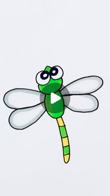 How To Draw A Dragonfly, Kids Drawing Ideas Step By Step, Easy Drawings For Kids Simple, Draw Dragonfly, Simple Drawings For Kids, Drawing Dragonfly, Bugs Drawing, Steps To Draw, Dragonfly Drawing