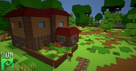 Staxel continues its ascent to completion! Today, a starter farm arrives in world as well as the implementation of a new clothing system. Don't wait to try Staxel today! #staxel #bit #pixel #voxel #art #mod #report Staxel Ideas, Sandbox Ideas, Voxel Art, New Farm, Let's Have Fun, Sandbox, Gaming Clothes, My Melody, House Designs