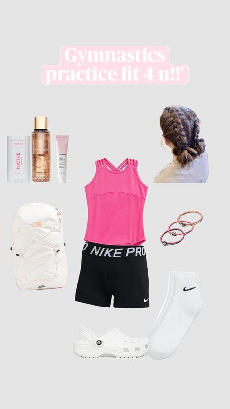 Hope you guys like it! #fyp #outfit #inspo #outfitinspo #gymnastics #gymnast #gymnasticspractice #sport #sporty #gymnasticsoutfitinspo Preppy Gymnastics, Competition Outfit, Gymnastics Skills, Practice Outfits, Gymnastics Outfits, School Fits, Gymnast, Nike Pros, Tumbling