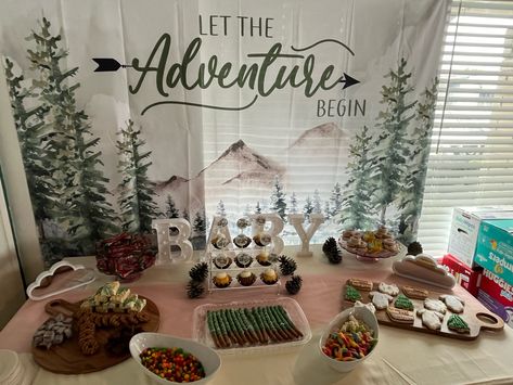 National Park Baby Shower Theme, Little Camper Baby Shower, Outdoorsy Baby Shower, Camping Baby Shower Theme, Woodsy Baby Showers, Party Things, Twins Baby Shower, Camping Theme, Baby Shower Gender Reveal