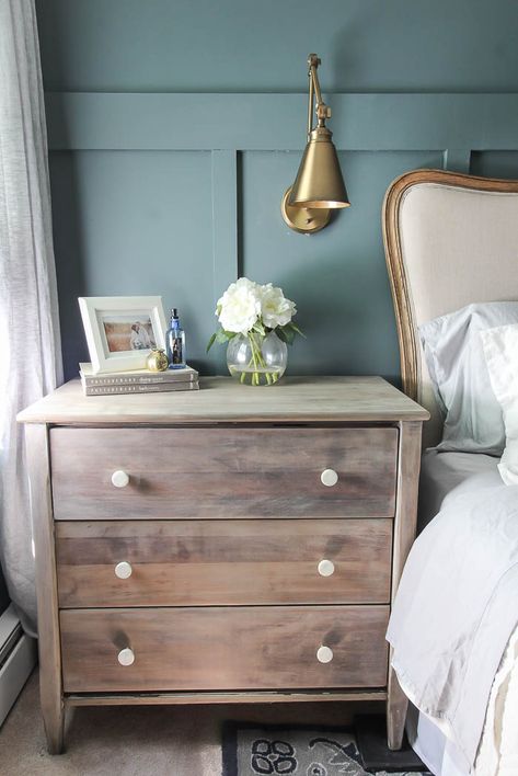 Nightstand Dresser Makeover - Rooms For Rent blog Nightstand Ideas Farmhouse, Mountain Bedrooms, Dresser Nightstand Ideas, Nightstand Alternatives, Nightstand Alternative, Diy Nightstand Makeover, Nightstand Makeover, Nightstand Dresser, Stripping Furniture