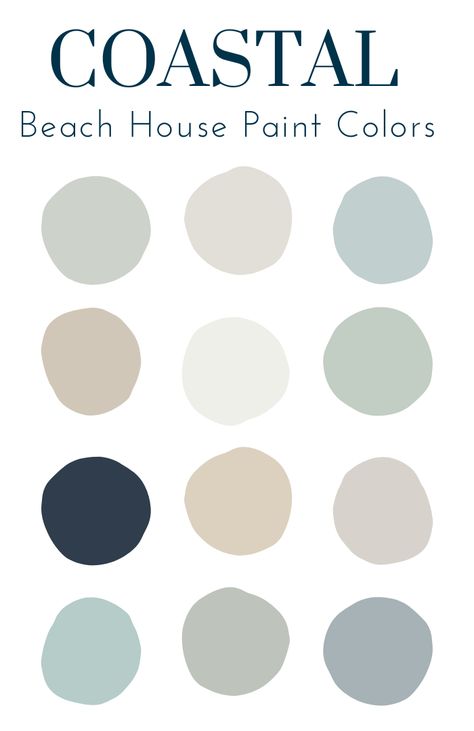 Beach House Paint Colors, Beach Color Palettes, House Paint Colors, Coastal Paint Colors, Coastal Paint, Beach House Colors, Coastal Color Palette, Beach House Interior Design, Coastal Room