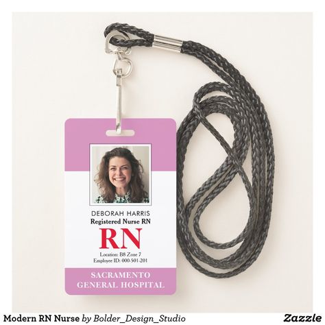 Modern RN Nurse Badge Nurse Badges, Nursing License, Nurse Photos, Licensed Practical Nurse, Badge Template, Practical Nursing, Nursing Accessories, Nurse Badge, School Photos