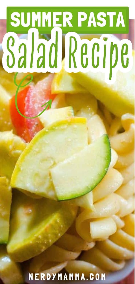 Summer Pasta Salad is perfect for potlucks, picnic, and even summer barbecues. This salad is unique with fresh squash and zucchini along with the unique dressing. Check it out! Squash Pasta Salad, Salad With Squash, Meal For Dinner, Summer Pasta Salad Recipes, Cucumber And Tomato, Squash And Zucchini, Squash Pasta, Summer Pasta Salad, Cucumber Tomato