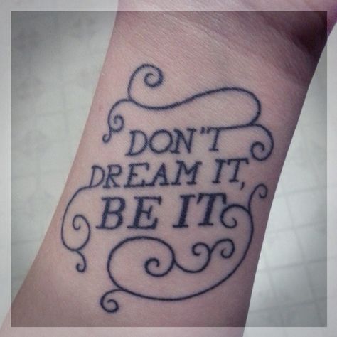 rocky horror quote Rocky Horror Picture Show Tattoo, Show Tattoo, Don't Dream It Be It, It Tattoo, 3 Tattoo, The Rocky Horror Picture Show, Pin Up Tattoos, Horror Tattoo, Horror Picture Show