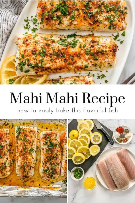 If you love the mild taste of white fish, you'll love this easy, baked mahi mahi recipe. You'll get a delicious fish that comes together in about 20 minutes! How To Make Mahi Mahi, Paleo Mahi Mahi Recipes, Baking Mahi Mahi In Oven, Easy Mahi Mahi Recipes Baked Fish, Mahi Mahi Recipes Baked Easy, Maui Maui Fish Recipes Baked, Mahi Mahi Sauce, Mahi Air Fryer Recipe, How To Cook Mahi Mahi