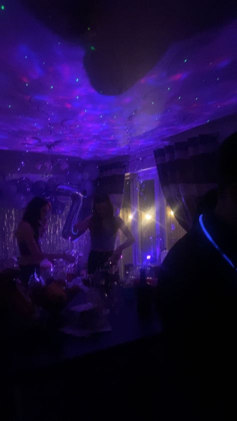 Dark Purple Birthday, Party Lights Aesthetic, Birthday Party Aesthetic, Vida Aesthetic, Euphoria Party, Euphoria Aesthetic, Purple Birthday Party, Lights Aesthetic, 18th Bday