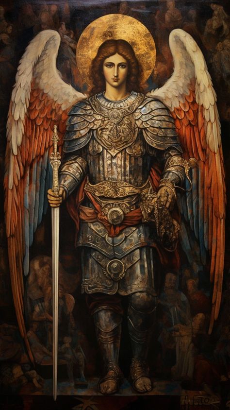 TalonAbraxas Saint Michael Angel, Archanděl Michael, Saint Michael The Archangel, Santi Cattolici, Golden Art, Michael The Archangel, Heaven Art, Angel Warrior, Michael Art