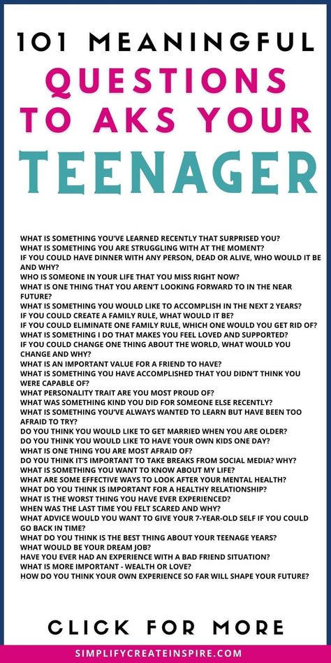 Teenager Things To Do, Questions For Kids Thought Provoking, Conversation Starters For Teens, Questions For Teenagers, Questions For Teens, Thought Provoking Questions, Family Conversation Starters, Uppfostra Barn, Conversation Starters For Kids