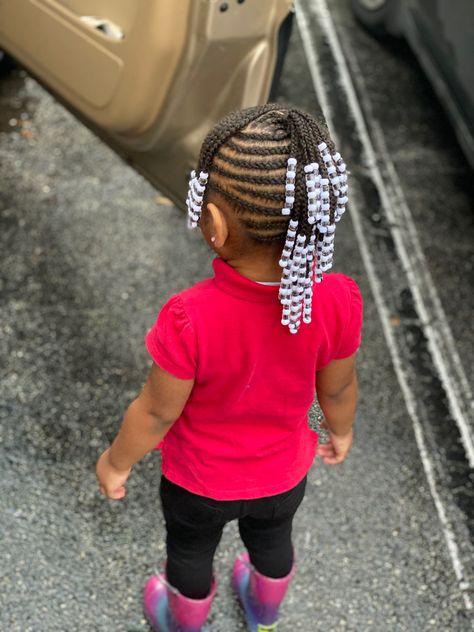 Infant Braids, Toddler Hairstyles Girl African American Braids, Braid Styles For Toddler Girls Black, Toddler Braid Styles With Beads, Baby Girl Braided Hairstyles, Baby Girl Braids Toddler Hair Black, Toddler Girl Braid Styles, Braids With Beads For Girls Kids, Toddler Girl Braid Styles With Beads