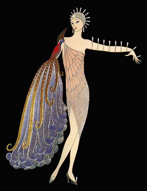 Erte'  I wish I had bought a piece back in the late 1980s!!! Arte Art Deco, Erte Art Deco, Erte Art, Istoria Modei, Romain De Tirtoff, Art Deco Illustrations, Art Deco Artists, Affiches D'art Déco, Sonia Delaunay