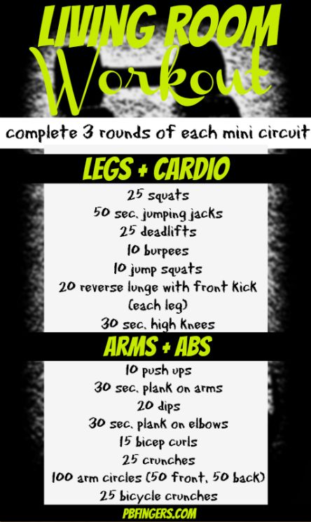 A workout you can do at home in your living room! I tried this and it was pretty  tough to complete 3 circuits. Definitely great for days where you can't leave the house. Mom Living Room, Room Workout, Living Room Workout, Room Gym, Arms And Abs, Circuit Workout, Fat Loss Workout, I Work Out, A Workout