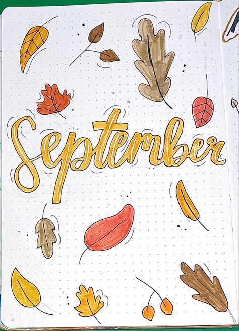 September Reading Journal Spread, September Reading Journal, August Title Page, September Title Page, September Title, Bullet Journal Front Page, September Bullet Journal Cover, Monthly Journaling, Bullet Journal Title Page