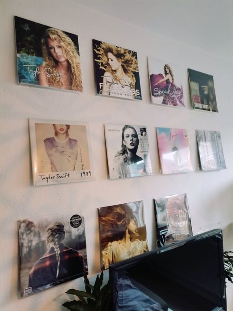 Record On Wall, Taylor Swift Record, Vinyl Record Wall Decor, Taylor Swift Vinyl, Record Wall Decor, Guest Room Office, Vinyl Record Wall, Record Wall, Wall Vinyl Decor