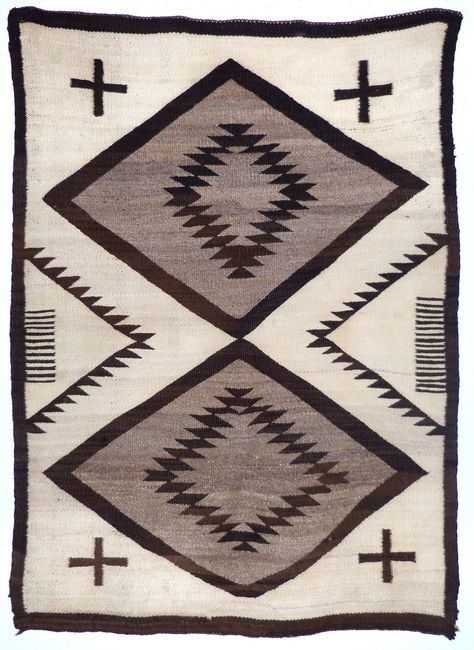 Navajo Natural Rug, c.1900 | Shiprock Santa Fe Native Rugs, Navajo Rugs Pattern, Refined Bohemian, Butterfly Symbol, Navajo Textiles, Gallery Aesthetic, Rugs Ideas, Golden Treasure, Navajo Weaving