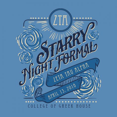 Zeta Formal 2018 | Greek House | Greek Apparel | Sorority Shirts | Greek T-Shirts | Custom Greek Apparel | Fraternity Shirts | Fraternity Apparel | Sorority Apparel | Sorority | Fraternity | #zeta tau alpha #fraternity #formal #pr #marketing #star #night #moon Fraternity Formal Shirts, Semi Formal Themes Sorority, Sorority Formal Themes, Semi Formal Themes, Formal Themes, Aoii Shirts, Sorority Work Week, Rose Tshirt, Fraternity Formal