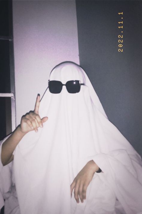 White Ghost, White Sheet Black Glasses Ghost With Glasses, Cloth Ghost, Ghost Halloween Costume, White Ghost, White Cloth, Ghost Halloween, Cat Eye Sunglasses, Halloween Costume, Ghost