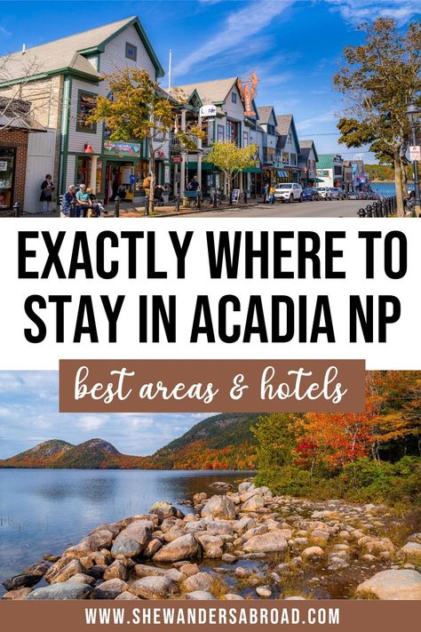 Wondering where to stay in Acadia National Park? Here are the best areas to stay in Acadia with pros & cons and hotel recommendations for each area! | Best areas to stay in Acadia National Park | Best hotels in Acadia National Park | Where to stay in Acadia on a budget | Acadia accommodations | Hotels near Acadia National Park | Bar Harbor hotels | Bar Harbor Maine hotels | Best places to stay near Acadia National Park | Best places to stay in Acadia National Park | Where to stay near Acadia Arcadia National Park, Acadia Maine, Maine Road Trip, Acadia National Park Maine, Road Trip Map, Fall Road Trip, Bar Harbor Maine, Maine Vacation, Fall Vacations